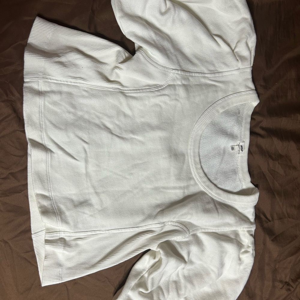 Ribbed Short Sleeve Sweatshirt